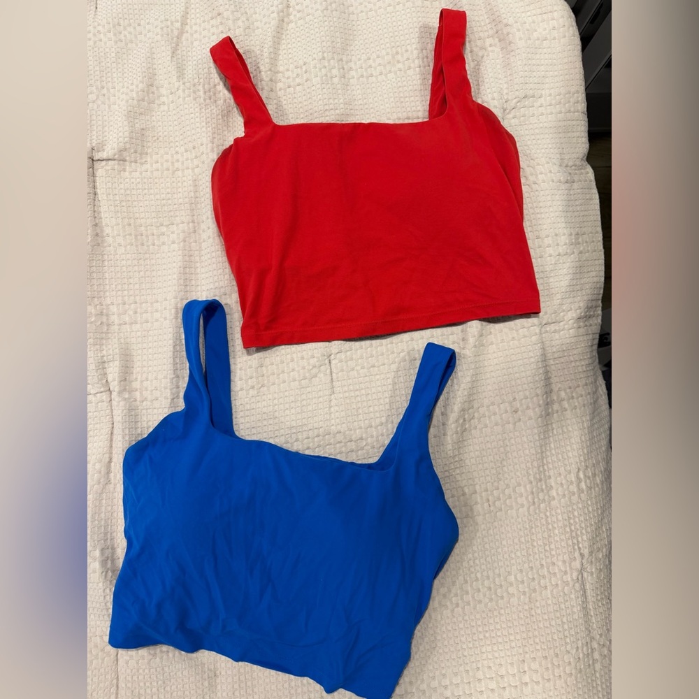 Red Crop Tank & Royal Blue Tank Top Duo